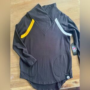 New Women's KIYA TOMLIN Pittsburgh Steelers Raglan Pullover Sweatshirt